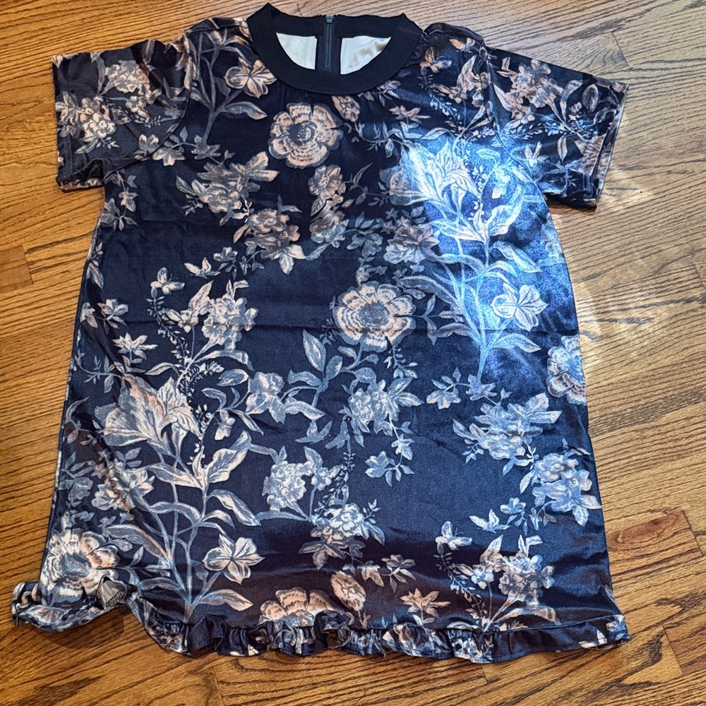 Women’s Floral Velour Babydoll Dress